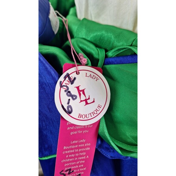 LAKE LADY Carol Maxi Dress Sz XL with Reversible Hem Holiday Derby Party Formal - Picture 10 of 16